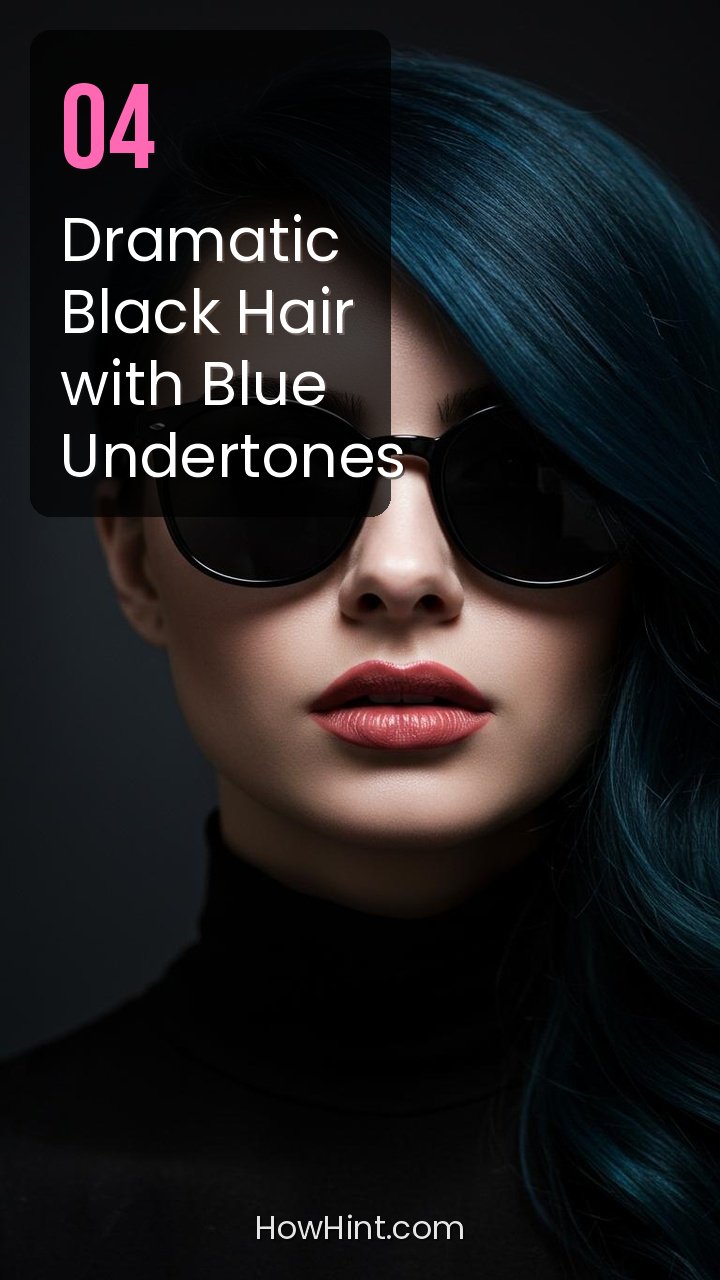 3. Dramatic Black Hair with Blue Undertones