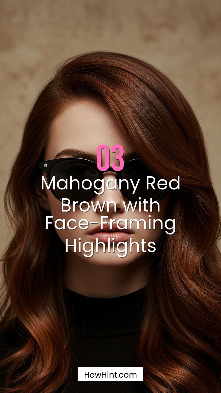 Mahogany Red Brown with Face-Framing Highlights