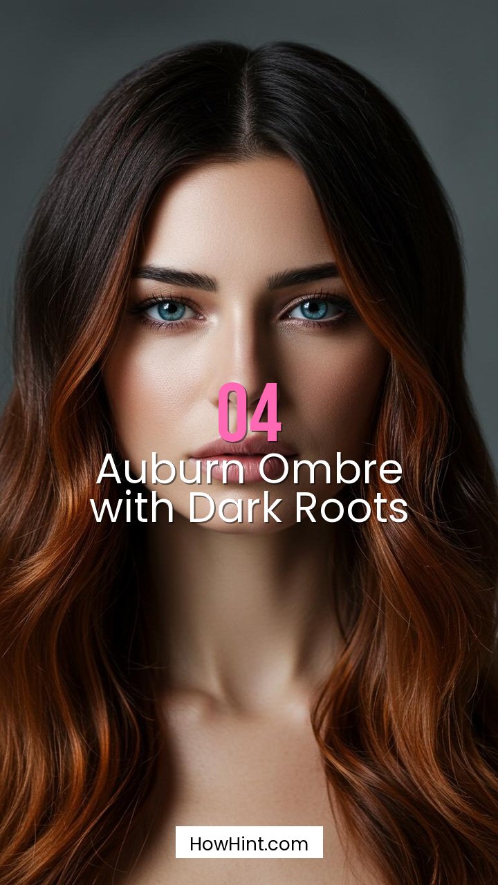 Auburn Ombre with Dark Roots