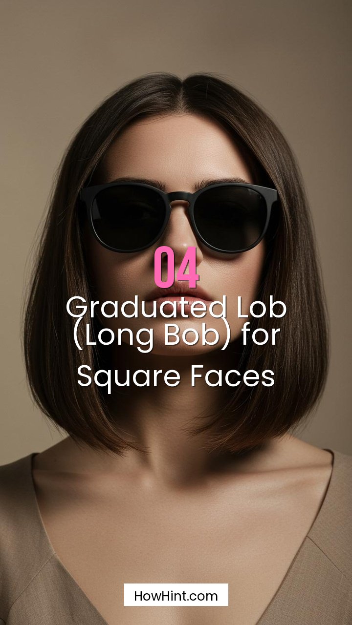 Graduated Lob (Long Bob) for Square Faces