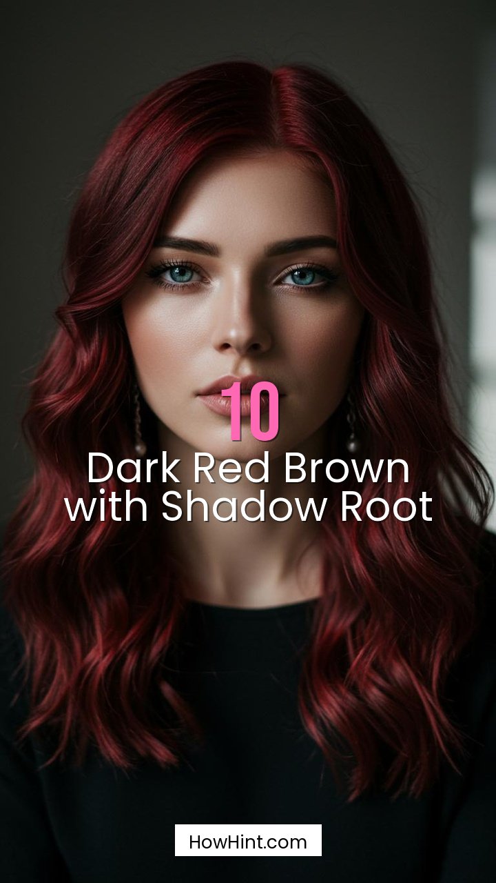 Dark Red Brown with Shadow Root