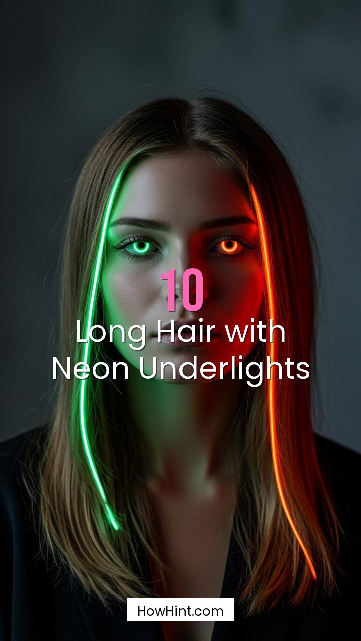 Long Hair with Neon Underlights
