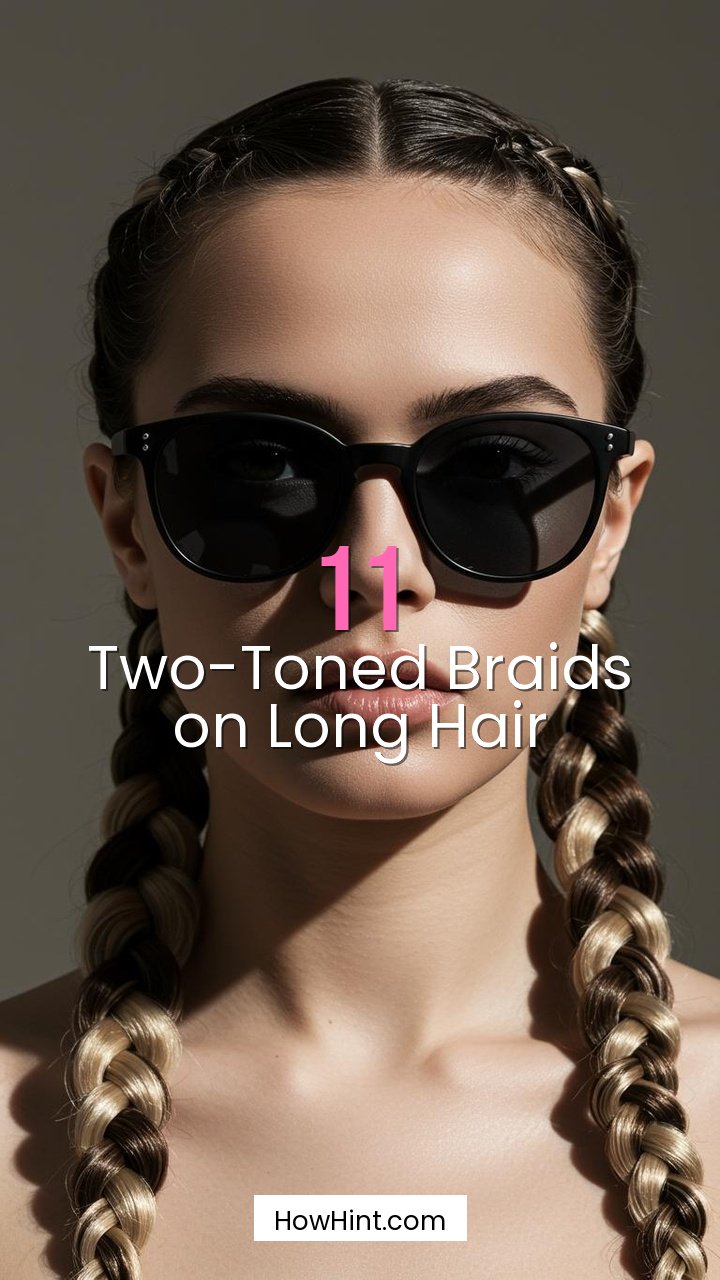 Two-Toned Braids on Long Hair