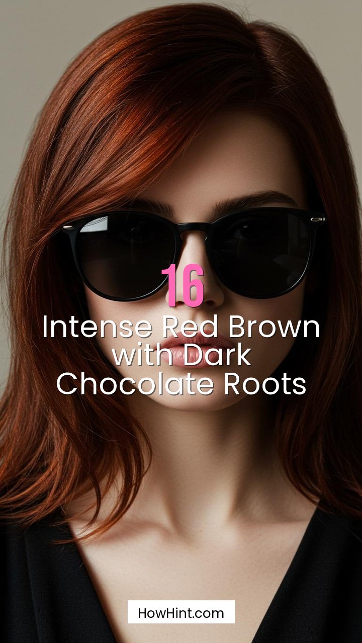 Intense Red Brown with Dark Chocolate Roots
