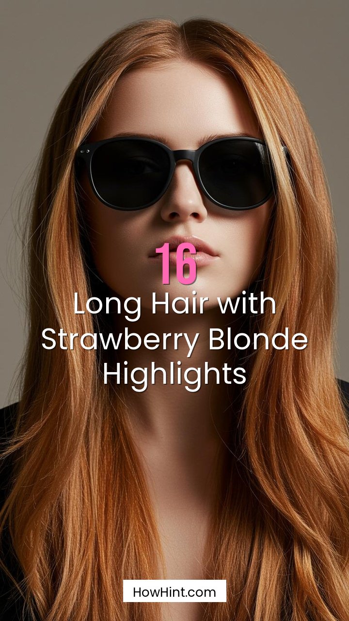 Long Hair with Strawberry Blonde Highlights