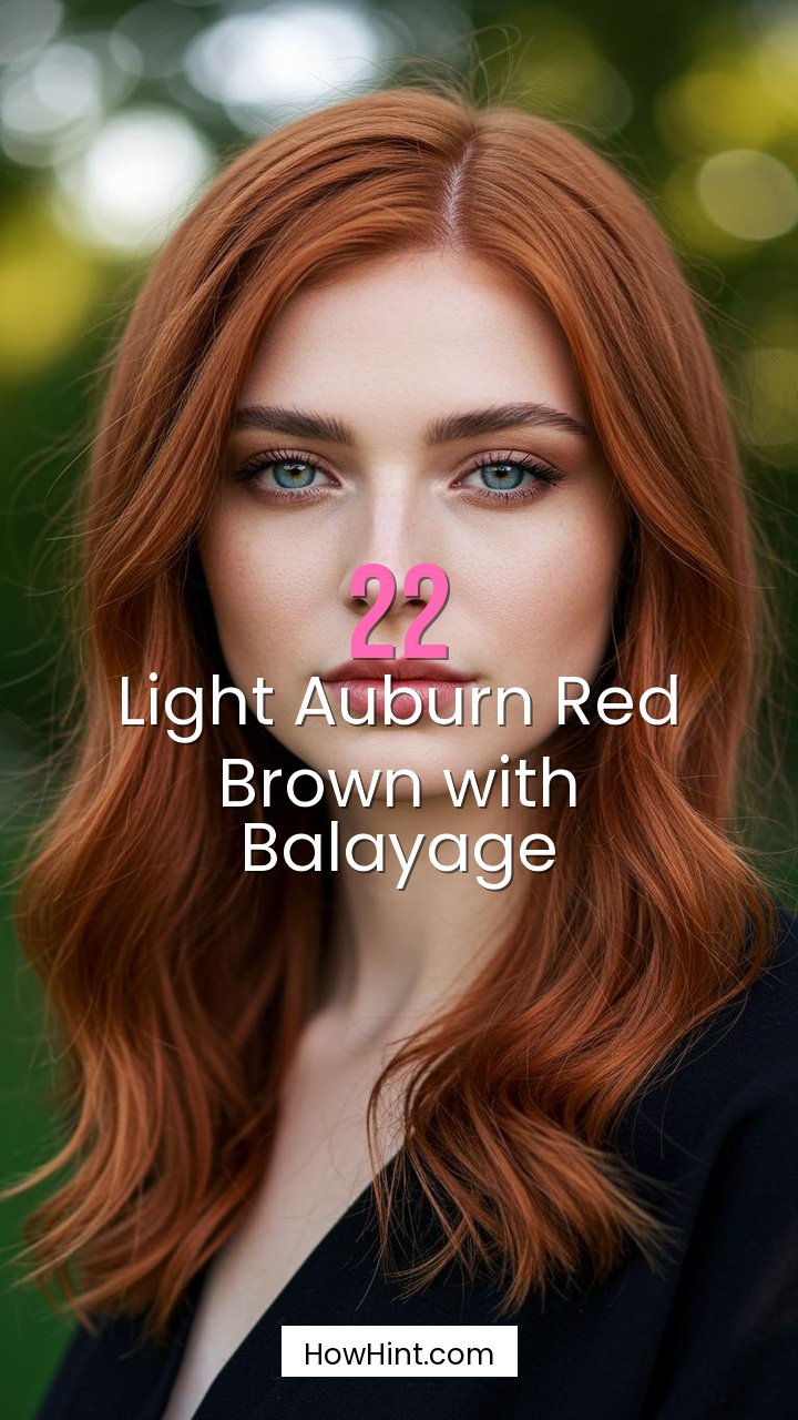 Light Auburn Red Brown with Balayage