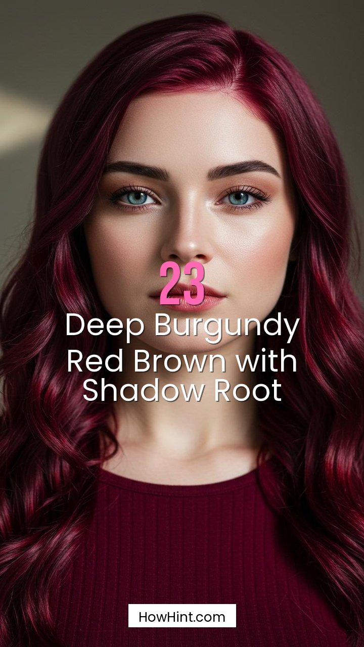 Deep Burgundy Red Brown with Shadow Root