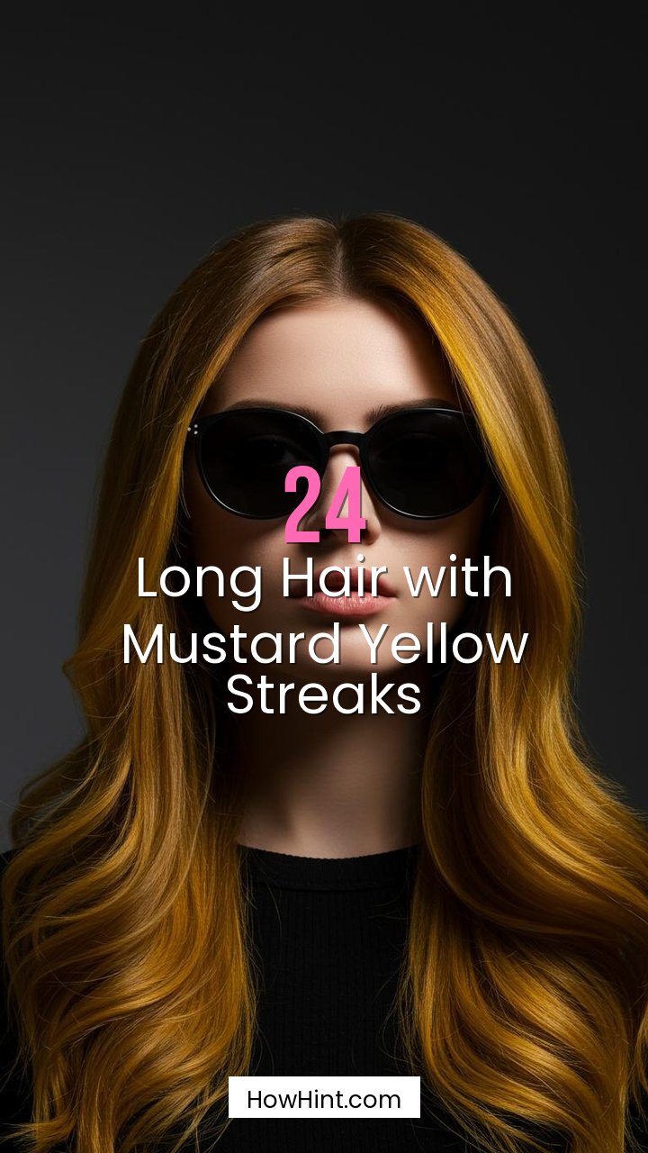 Long Hair with Mustard Yellow Streaks