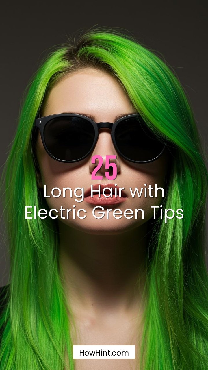 Long Hair with Electric Green Tips