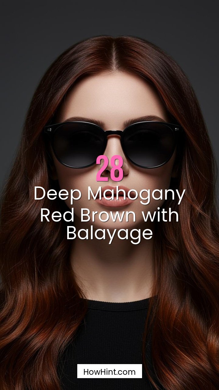 Deep Mahogany Red Brown with Balayage