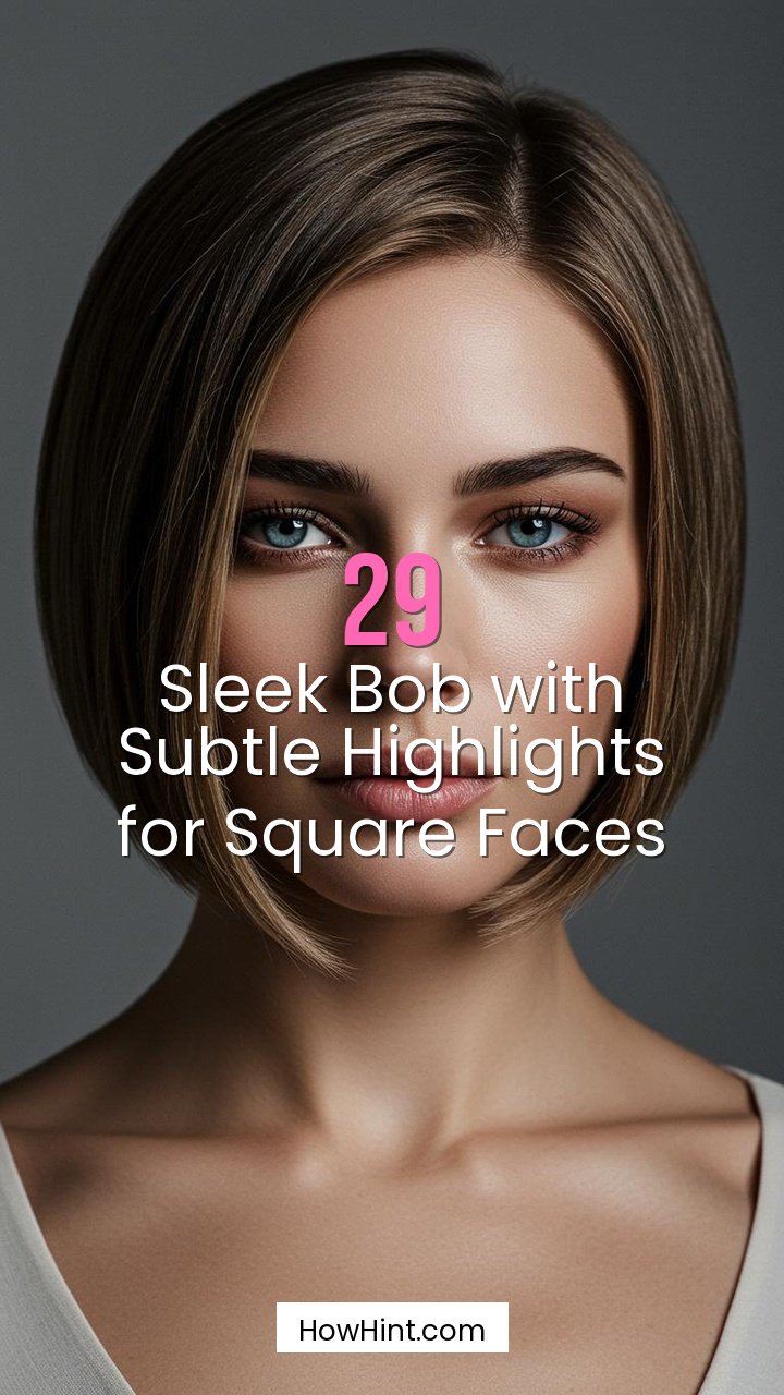 Sleek Bob with Subtle Highlights for Square Faces