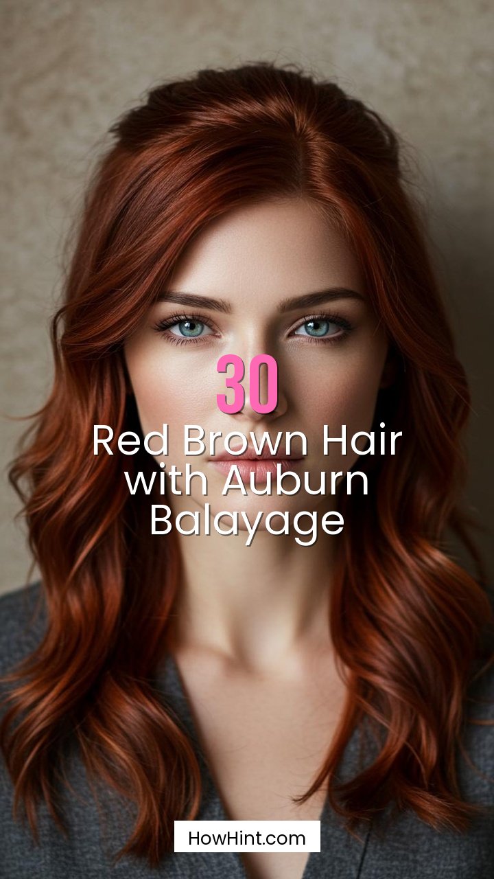 Red Brown Hair with Auburn Balayage