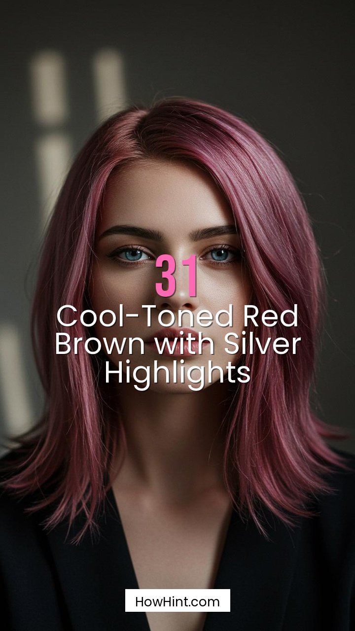 Cool-Toned Red Brown with Silver Highlights