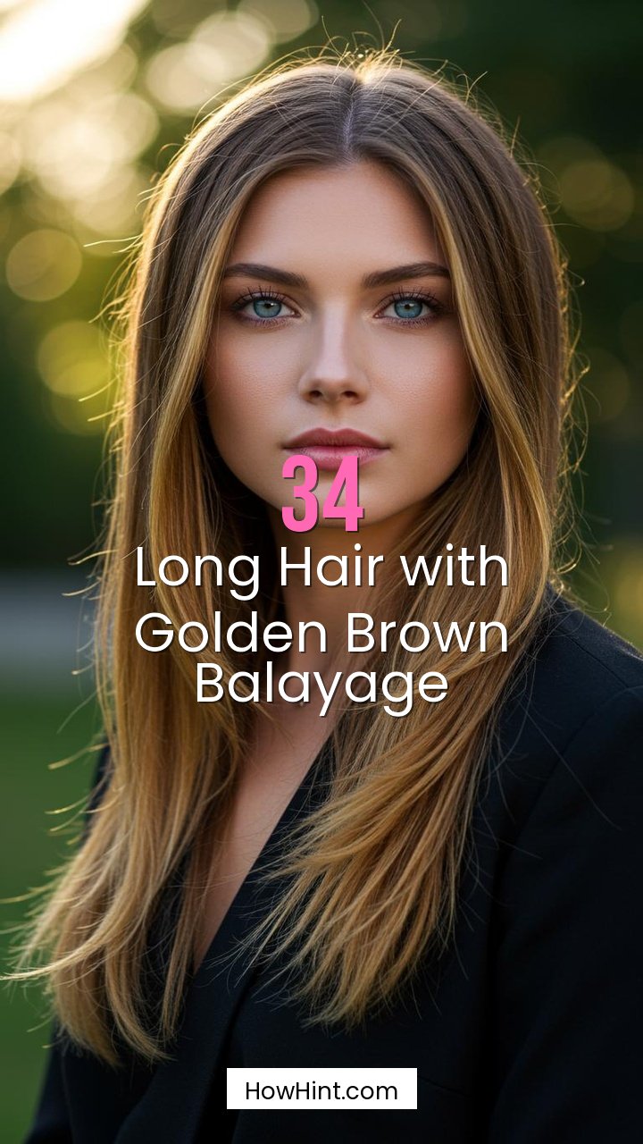 Long Hair with Golden Brown Balayage