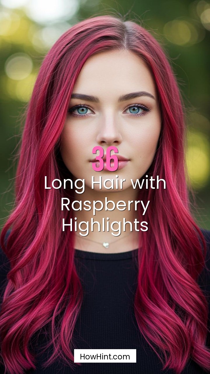 Long Hair with Raspberry Highlights