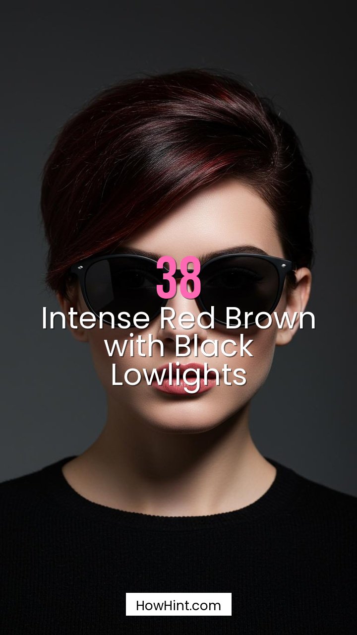Intense Red Brown with Black Lowlights