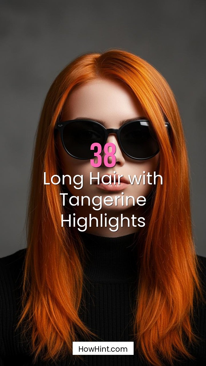 Long Hair with Tangerine Highlights