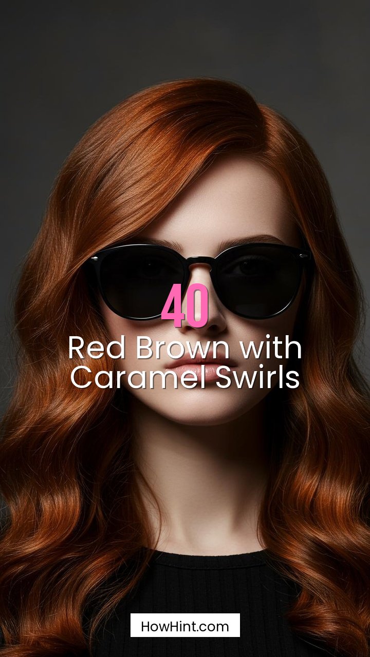 Red Brown with Caramel Swirls