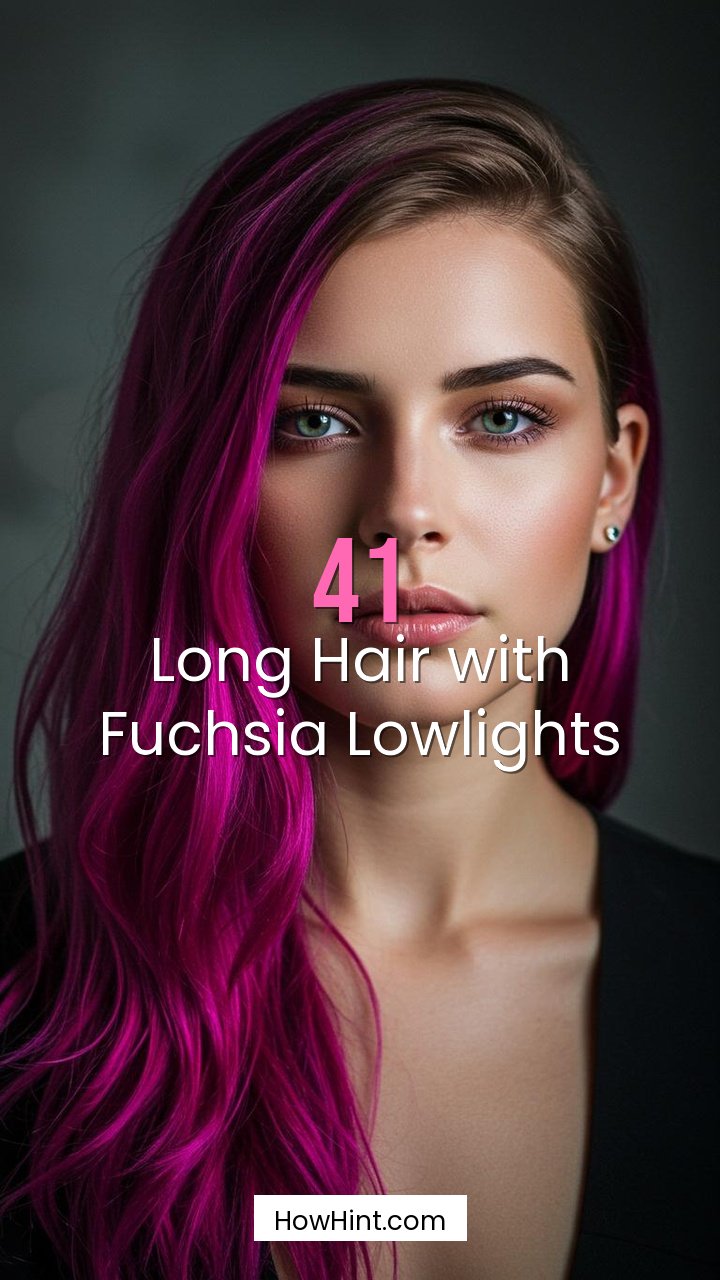 Long Hair with Fuchsia Lowlights
