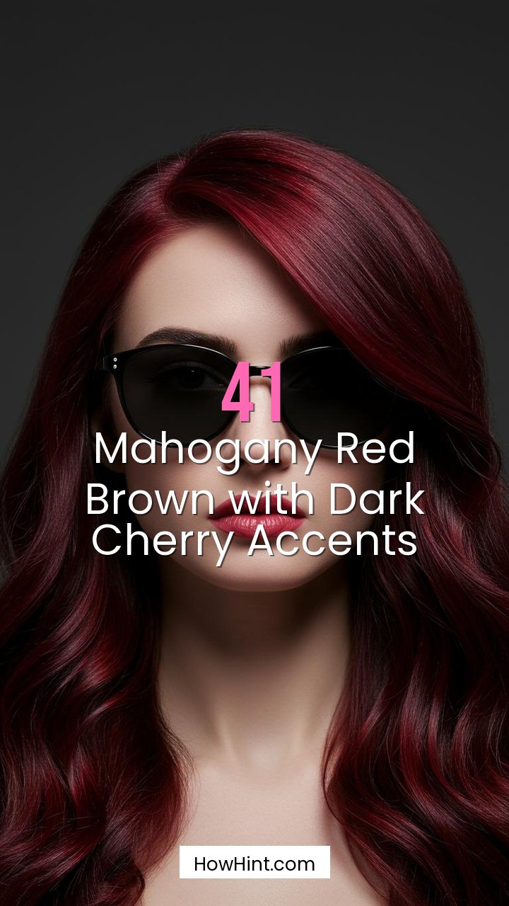 Mahogany Red Brown with Dark Cherry Accents
