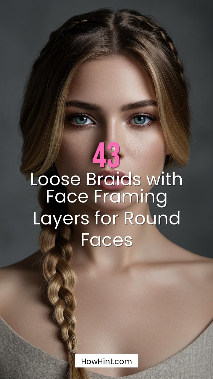 Loose Braids with Face Framing Layers for Round Faces