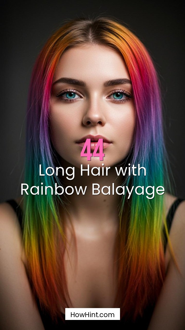 Long Hair with Rainbow Balayage