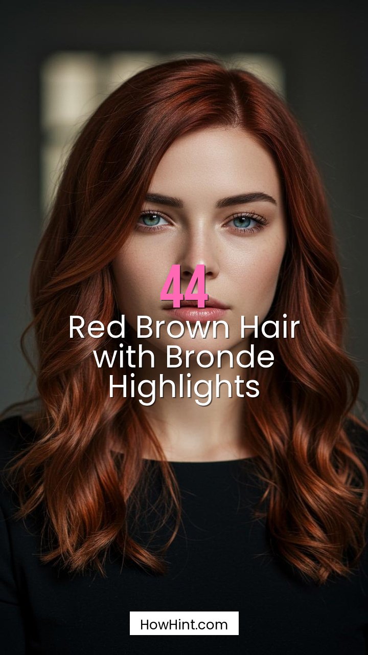 Red Brown Hair with Bronde Highlights