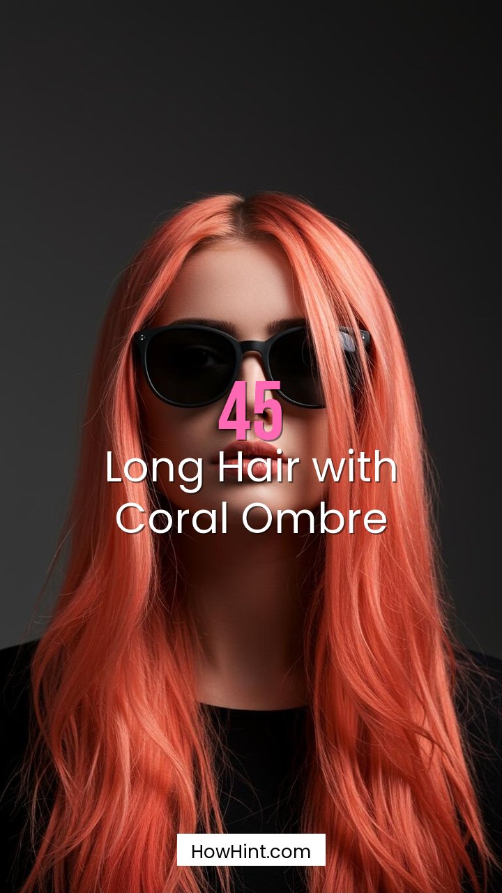 Long Hair with Coral Ombre