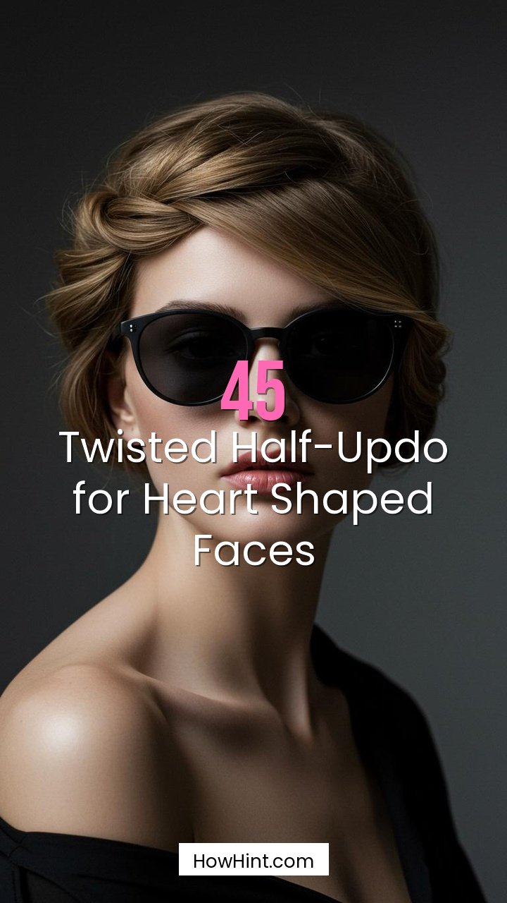 Twisted Half-Updo for Heart Shaped Faces