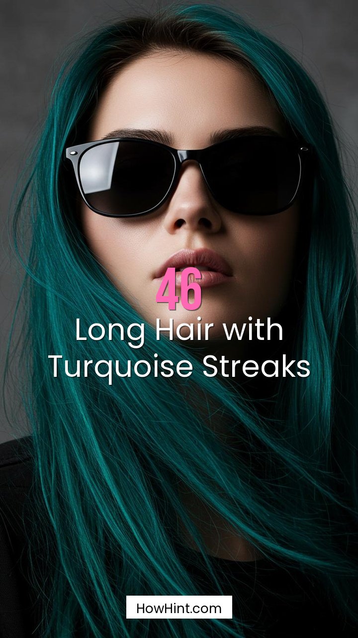 Long Hair with Turquoise Streaks