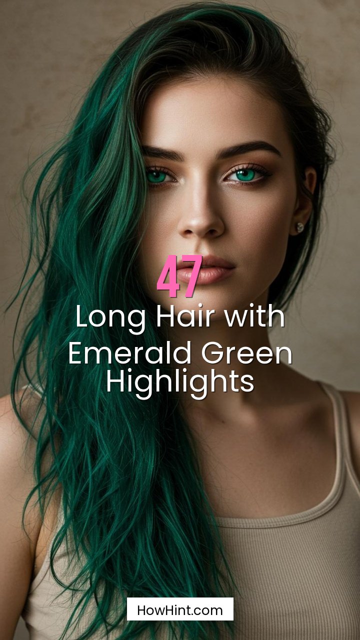Long Hair with Emerald Green Highlights