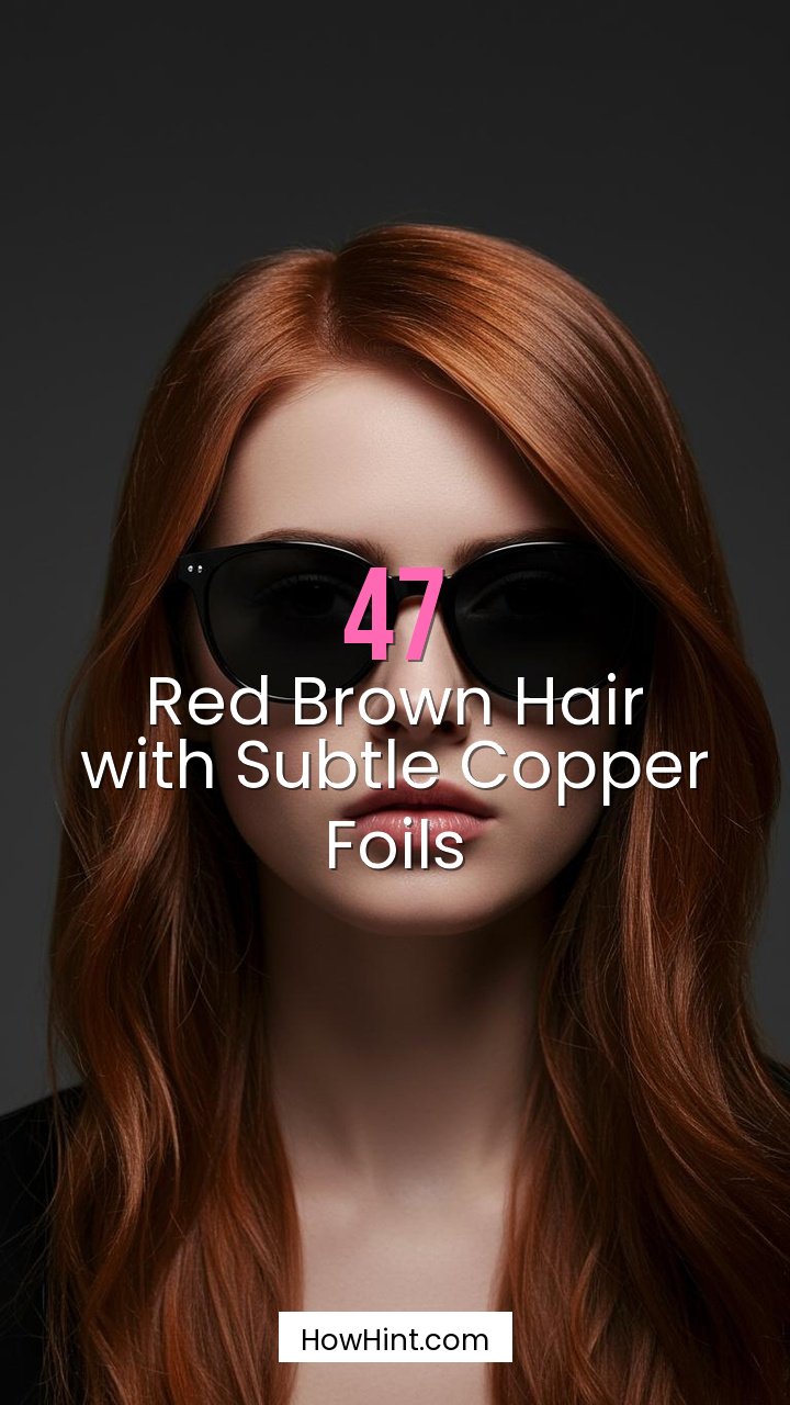 Red Brown Hair with Subtle Copper Foils