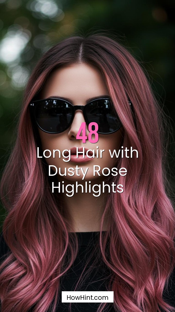 Long Hair with Dusty Rose Highlights