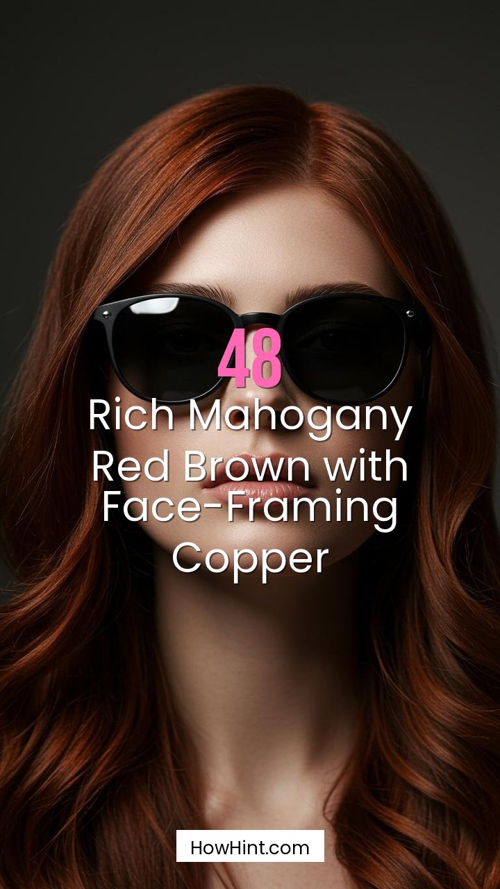 Rich Mahogany Red Brown with Face-Framing Copper