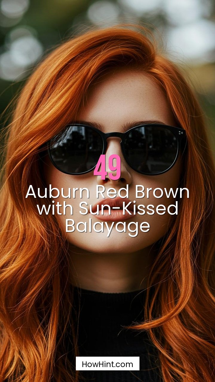 Auburn Red Brown with Sun-Kissed Balayage