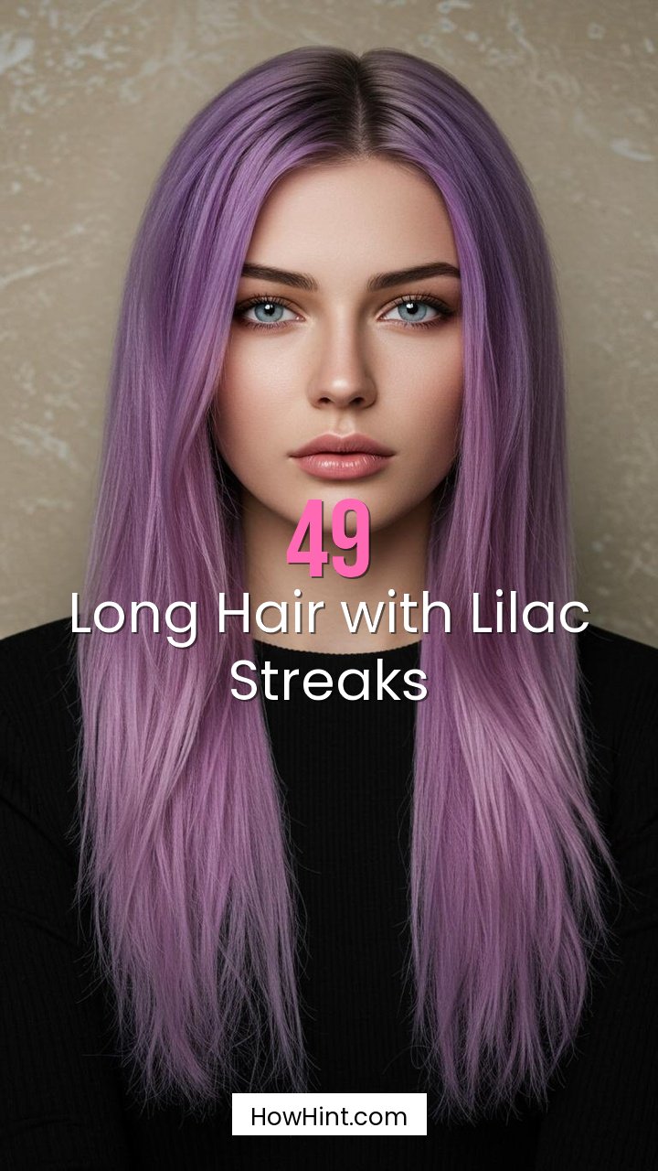 Long Hair with Lilac Streaks