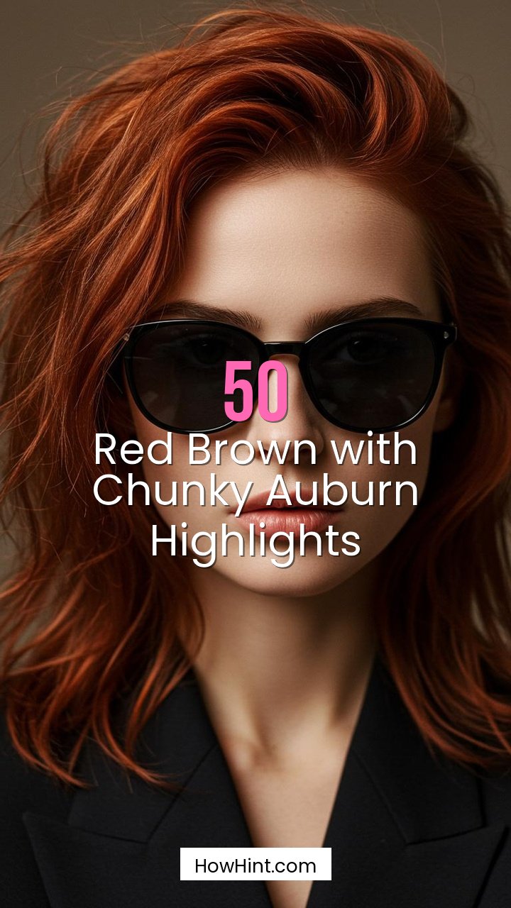Red Brown with Chunky Auburn Highlights
