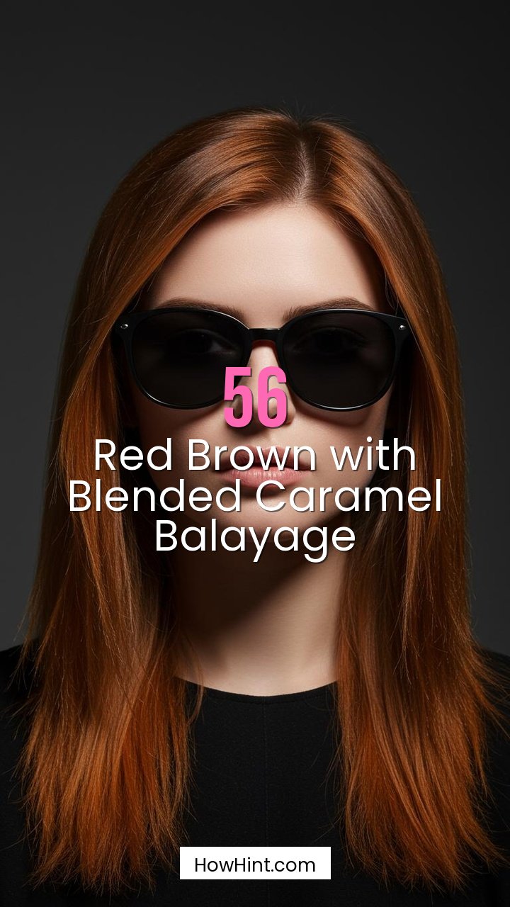 Red Brown with Blended Caramel Balayage