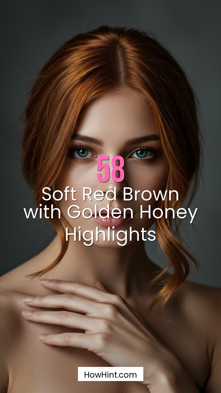 Soft Red Brown with Golden Honey Highlights