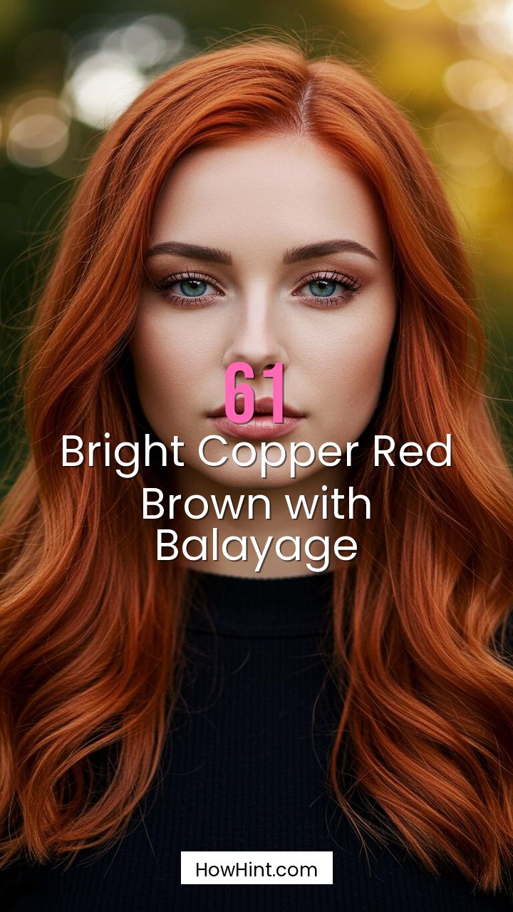 Bright Copper Red Brown with Balayage