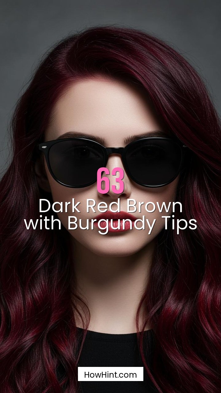 Dark Red Brown with Burgundy Tips